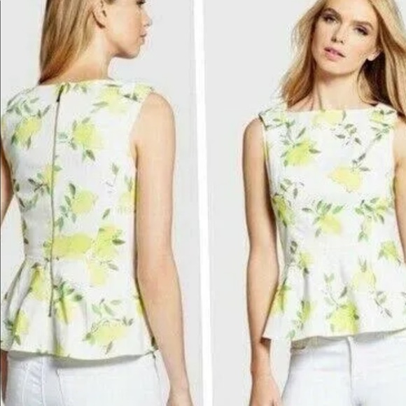 Kate Spade Lemon Peplum top - Picture 1 of 5